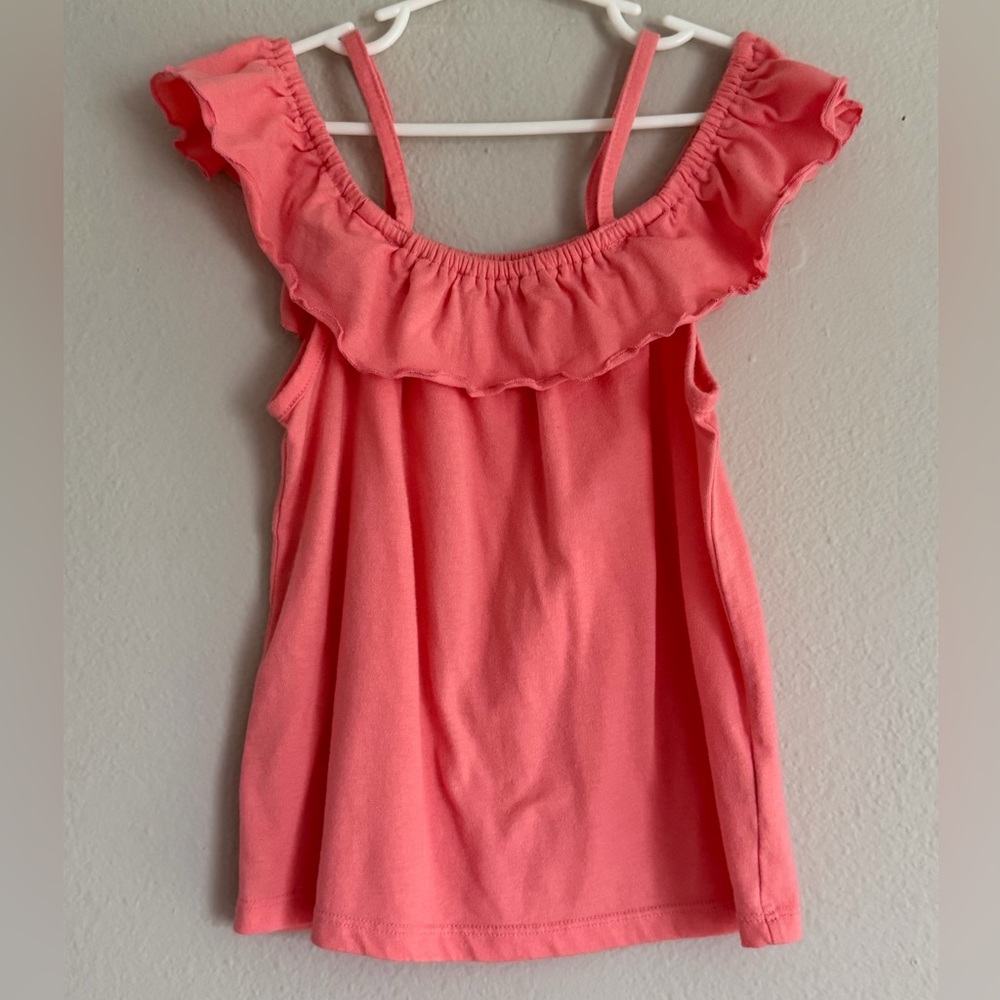 The Children's Place Coral Pink Ruffle Tank Top
